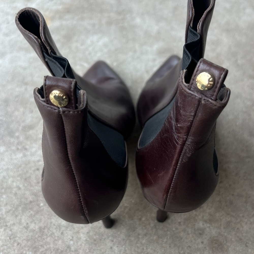Michael Kors Leather Asbury Pointed Toe Leather Bootie Brown Women Sz 8 - Picture 5 of 16